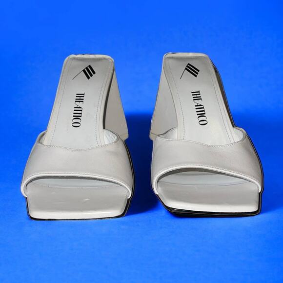 NEW Attico Devon White Sculptural Heel Mules Size 38 - Picture 4 of 14
